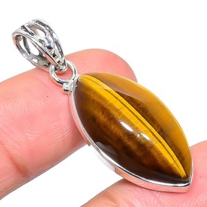 เครื่องประดับพลอยตาเสือสำหรับผู้หญิงจี้เงินสไตล์ Boho 925เงินสเตอร์ลิงจี้ทำมือของขวัญสำหรับ - Product Image 2