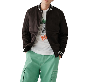 Haute qualité hommes Satin Bomber vestes couleur unie à capuche Style universitaire épaules tombantes Offre Spéciale toile Baseball vestes hiver - Product Image 5