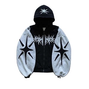 Personnalisable Lavé Lourd 100% Coton Logo Brodé Fournisseur Sweat à Capuche Distressed Applique Hommes Drop Shoulder Hoodie - Product Image 4