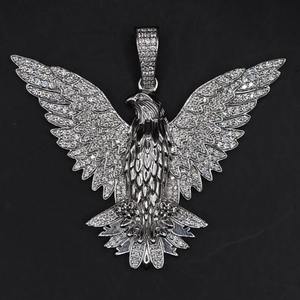 Pendentif Aile d'Aigle en Moissanite Sertie de Pierres, Style Hip Hop, Luxe et Charmant, en Argent - Product Image 2