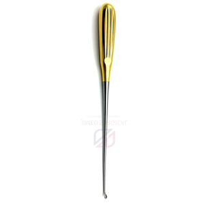 Hibbs Spratt 25cm allemand en acier inoxydable demi-or chirurgie osseuse orthopédique manuel Brun grattage Curette outil - Product Image 3