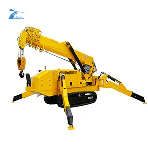 High Performance 4ton Cranes Telescopic Crawler Spider Crane with Long Arm Fly Jib