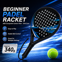 JAS Oferta Especial Raqueta de Pádel Personalizada de Fibra de Carbono, Fabricación OEM, Para Principiantes, 360g, Acabado Texturizado, Punto Dulce Grande, Núcleo de EVA, Poliéster