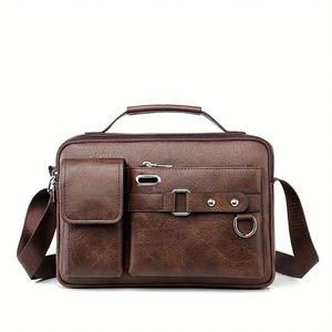Luxury Men's Genuine Leather Laptop <b>Crossbody</b> Messenger <b>Bag</b> Fashion Vintage Style - Product Image 1