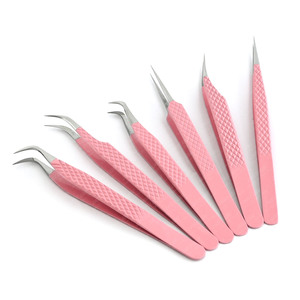 Extension de cils à pointe de fibre en vrac incurvée pince à épiler à extrémité de crochet classique pointe pointue 2d 10d Volume Application de cils en acier japonais - Product Image 5