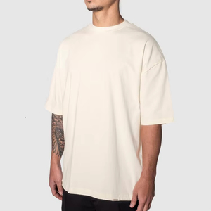 Échantillon gratuit de t-shirts décontractés à col en O pour hommes, mode personnalisée 100% coton, vêtements de rue surdimensionnés en vente - Product Image 3