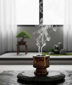 Brûleur de Bakhoor élégant en résine transparente et bois d'acacia, chambre à fumée pour l'aromathérapie intérieure, encens religieux à la coriandre - Product Image 5