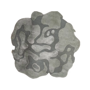 Alfombra de Lana Premium para Decoración del Hogar, Alfombra Gris de Lujo Hecha a Mano, Alfombra Gris Abstracta, Alfombra de Lana Premium para el Hogar - Product Image 1