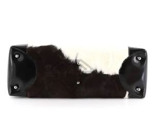 Sac en cuir véritable en cuir de vachette véritable avec logo personnalisé blanc et noir fermeture à glissière portable imperméable pour l'automne et l'été sac en cuir - Product Image 2