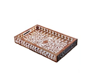 Nouveauté plateau de service en incrustations d'os pour la décoration intérieure cuisine salon meubles rangement fruits secs plateau de service au meilleur prix - Product Image 5