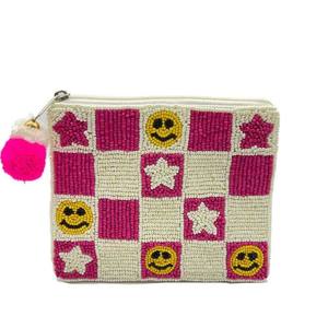Trendy Luxury Chevron Pattern <b>Coin</b> <b>Purse</b> Handmade Beaded Mini Zipper Bag Stylish Christmas Gift for <b>Women</b> and Girls - Product Image 2