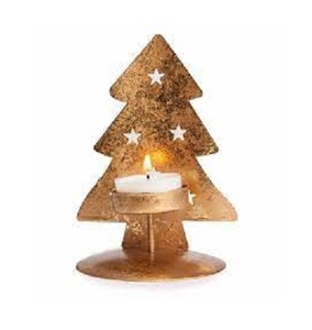 Support votif de lampe de thé en métal fini antique doré de haute qualité pour la décoration de Noël - Product Image 2