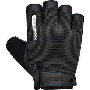 Alta calidad personalizable medio dedo azul gimnasio guantes venta al por mayor equipo de entrenamiento para el levantamiento de pesas Powerlifting Fitness entusiastas - Product Image 4