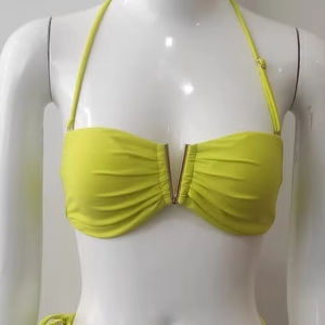 เซ็ตบิกินี่แบบปรับแต่งได้สำหรับชายและหญิงชุดบิกินี่แบบ2ชิ้นโลโก้สั้นสำหรับว่ายน้ำเข็มขัดลายสีทึบทำจากผ้าสแปนเด็กซ์/ ผ้าไนลอนใส่ไปทะเล - Product Image 1