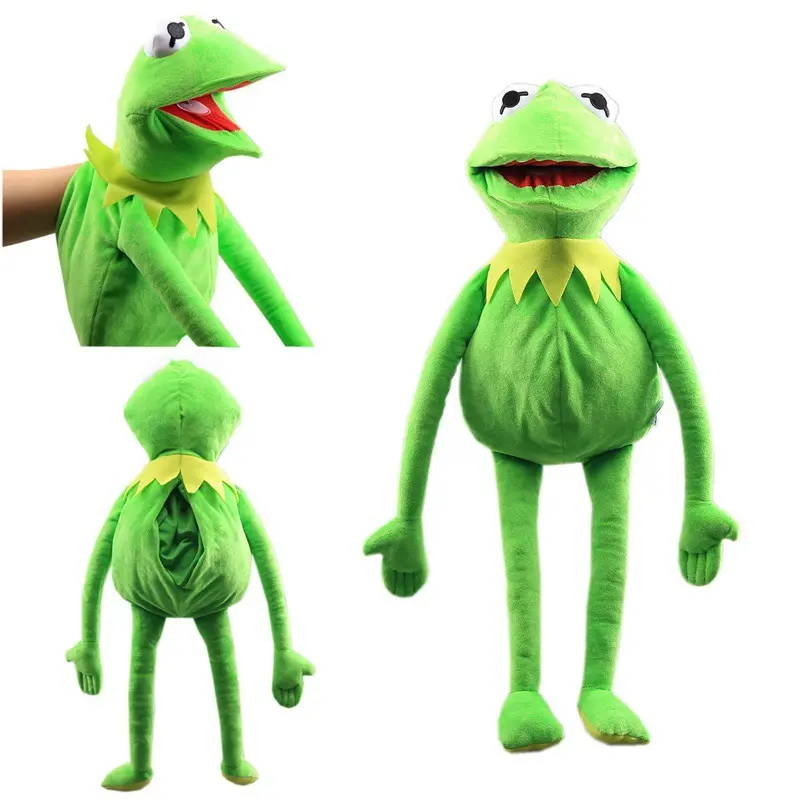 Fabrika fiyat Kermit kurbağa kukla bebek okul çantası büyük kukla dolması oyuncaklar yeşil kurbağa peluş oyuncak hediye için