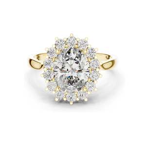 2.56 CT Pear-Shaped Lab Diamond Halo <b>Ring</b> for Women VVS-VS EF Clarity 18KT, 14KT, 10KT Gold & 925 Silver Rose, Yellow, - Product Image 3