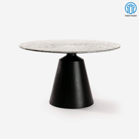 Dernière conception d'incrustation de perles en nacre, table basse ronde, table centrale nordique, mosaïque, vente en gros du Vietnam