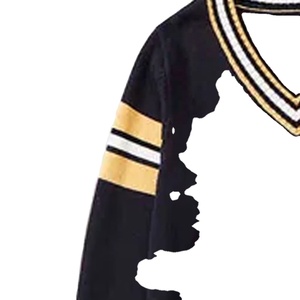 Wholesale Custom Logo Embroidery Varsity V Neck Acrylic <b>Cardigan</b> with Unisex College Style for <b>Men</b> Women - Product Image 2