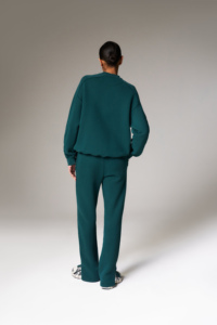 Sudadera verde de calidad superior para mujer, cuello redondo, lavado, detalle de costura clásica, sudadera para mujer, sudaderas de entrenamiento y sudaderas para mujer - Product Image 3