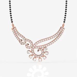 Mangalsutra de Oro de 18K para Mujer con Diamantes Moissanite Redondos y en Forma de Pera, Joyería Elegante con Gemas Simuladas 100% Naturales - Product Image 5