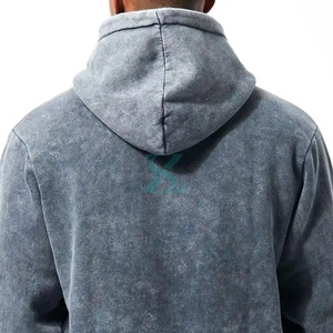 Conjunto deportivo de algodón para hombre con logotipo personalizado, sudadera con capucha y pantalones jogger, ropa de gimnasio, conjunto informal, conjunto deportivo de algodón para hombre, conjunto deportivo informal con lavado ácido - Product Image 4