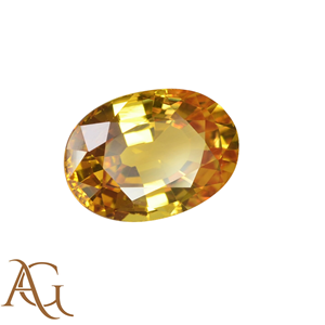 พลอยแซฟไฟร์สีเหลืองธรรมชาติ รูปทรงวงรี เจียระไนแบบเหลี่ยม สำหรับทำเครื่องประดับ อัญมณีแท้ รับรองคุณภาพ ขายส่ง - Product Image 2