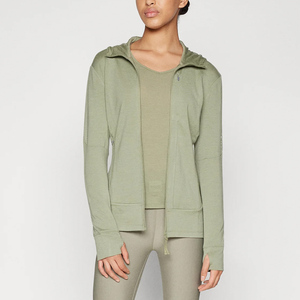 Custom DTG Printed Heavyweight Women's Hoodie 450-500gsm Cotton Turtleneck Zipper-Up Short with Anti-Pilling Breathable Features - Product Image 2