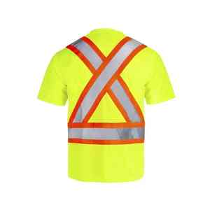 <b>Reflective</b> Stripes Hi Vis Workwear Construction Hi Vis Safety Work T Shirt Half Sleeve <b>Reflective</b> High Visibility Tshirt - Product Image 3