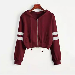 เสื้อฮู้ดขนแกะ100% พิมพ์ลายทรงครอปไซส์ใหญ่พิเศษโลโก้ตามสั่ง - Product Image 2