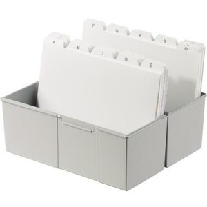 DIN A5 Landscape 500 Card Index <b>Box</b> HAN 22.8 X 17.1 X 10.2 cm <b>Polystyrene</b> Light Grey for Card & Note Holding - Product Image 1