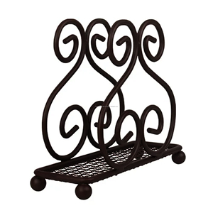 Design floral moderne, porte-serviettes doré, rangement de mouchoirs, organisateur de table à manger sur pied, distributeur de mouchoirs en métal - Product Image 4