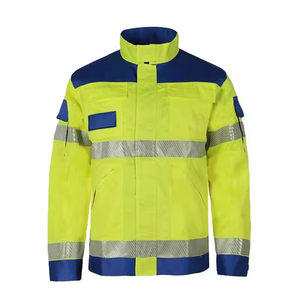 Veste de travail à manches longues en coton respirant ignifuge antistatique imperméable haute visibilité en gros |   Logo personnalisé - Product Image 1