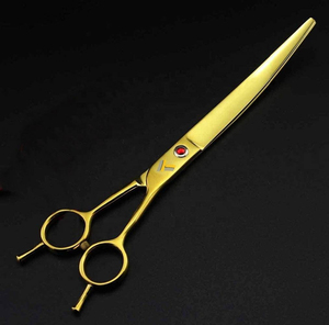 Vente chaude droitier en acier inoxydable ciseaux de coiffeur et de coiffure multicolores avec logo personnalisé et pointe de lame tranchante de couleur or - Product Image 5