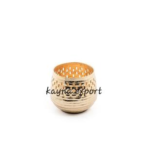 Portavelas votivo de Metal fundido hecho a mano, nuevo diseño moderno de lujo, portavelas de aluminio chapado en oro, decoración de iluminación navideña - Product Image 5