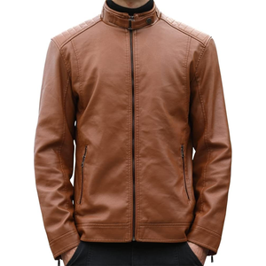 Ropa deportiva de alta calidad para hombre con cremallera completa Sherpa forrado Air-Force Faux Leather Bomber bike Jacket - Product Image 2