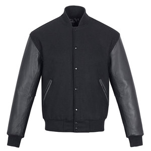 Vente en gros de vestes Letterman pour homme Corps en laine manches en cuir véritable Bomber Style américain Veste de baseball pour lycée - Product Image 1