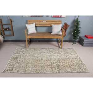 Tapis turc 3,7 x 6,6 pieds, tapis vintage, tapis persan gris en laine - Product Image 2