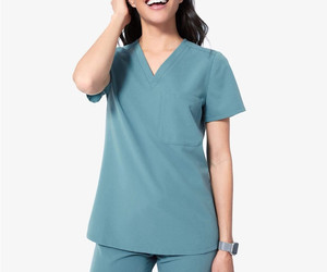 Infirmières Gommage Costume pour Femmes À Manches Courtes Top Joggers Blanc Scrubs Ensembles En Gros Designer Médical Scrubs Uniforme - Product Image 2