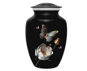 Urna de cremación para mascotas para cenizas Pet Lover Urna decorativa de animales negra grande para cenizas sostiene hasta 200Lbs - Product Image 1