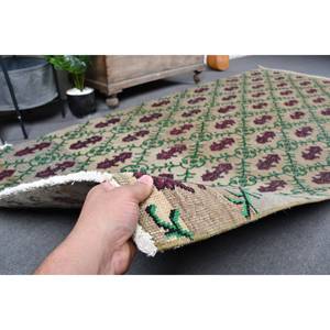 Alfombra clásica de lana de retazos verde Beige 4,7X9,8 pies diseño Aubusson turco para sala de estar pasillo de noche rectángulo de látex - Product Image 3