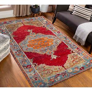 พรมลายดอกไม้แบบเมดัลเลียน: ลายชนเผ่าคลาสสิก, เหมาะสำหรับสัตว์เลี้ยง, พรมขนนุ่ม - Product Image 2