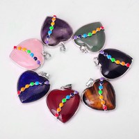 Collar con Colgante de Ágata Guru, Gema de Chakra, Corazón, Drusa, Cristal Natural, Ecológico, Curativo