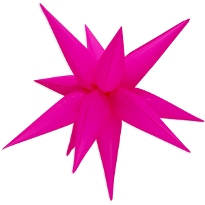 Estrella Multipunta Neon Fuchsia 67Cm Decoraciones de Pared para Fiestas, Bolsa de 12 Piezas - Product Image 3