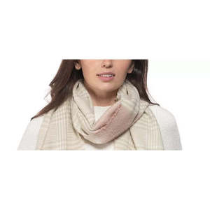 INC International Concepts Sciarpa da donna in pelliccia colorblock grigia a quadri di dimensioni regolari - Product Image 2