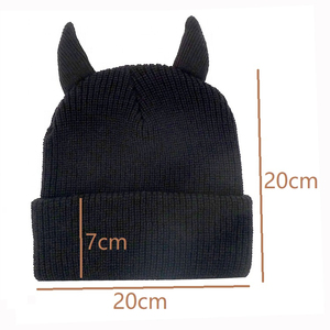 Gorro gris brezo para niños con cuernos, gorros de invierno cálidos y acogedores para niños, niñas, niños, gorros de invierno, toque - Product Image 4