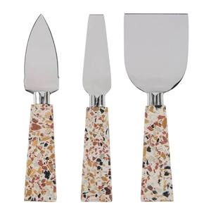 Premium Stainless Steel Cheese Tool Set Elegant Look Rattan <b>Wrapped</b> Cheese spreader slicer Gold Luxury <b>Kitchen</b> Cheese Set - Product Image 5