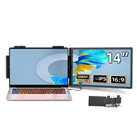 Moniteur USB-C portable pour ordinateur portable, extension d'écran double, jeu, dessin, codage, 14 pouces, écran non tactile, compatible avec MAC, Windows, PC