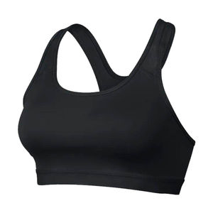 Soutien-gorge de sport en spandex/nylon écologique, léger, respirant, à maintien élevé, avec bretelles réglables et logo frontal pour femmes - Product Image 6