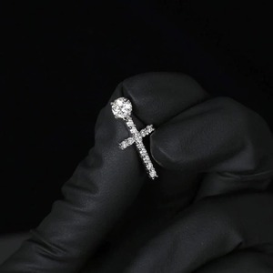 IGI Certified 14K <b>Solid</b> Gold Luxury 925 <b>Silver</b> Moissanite <b>Earrings</b> Brilliant Cut VVS Moissanite Diamond Hip Hop Style for Women - Product Image 3