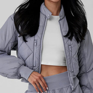 Women's Quilted Puffer <b>Jacket</b> with Embroidery & <b>Camouflage</b> Breathable Knitted Printed Processing - Product Image 6
